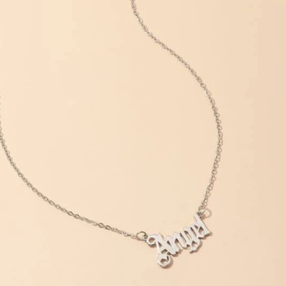 “Angel” Gothic Letter Necklace